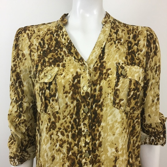 Bandolino Rayon Animal Print Blouse Top Small - Picture 2 of 5